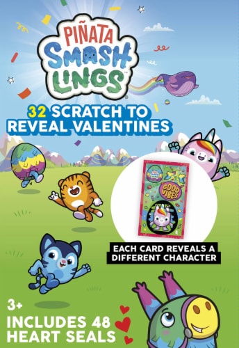 Pinata Smashlings Valentine's Scratch & Heart Seals Perspective: front