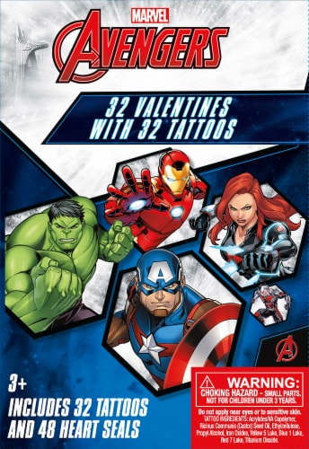 Avengers Valentine's Tattoos Perspective: front