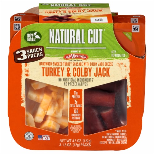 Old Wisconsin Natural Cut® Turkey & Colby Jack Snack Tray Perspective: front