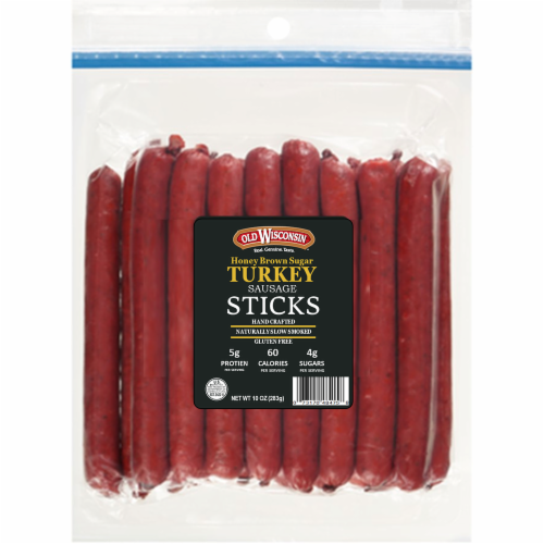 Old Wisconsin Honey Brown Sugar Turkey Sausage Sticks Perspective: front