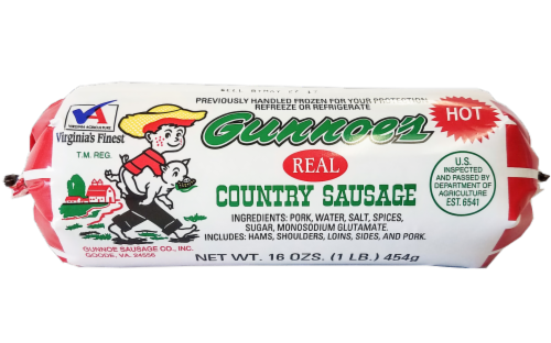 Gunnoe's Hot Country Sausage Perspective: front