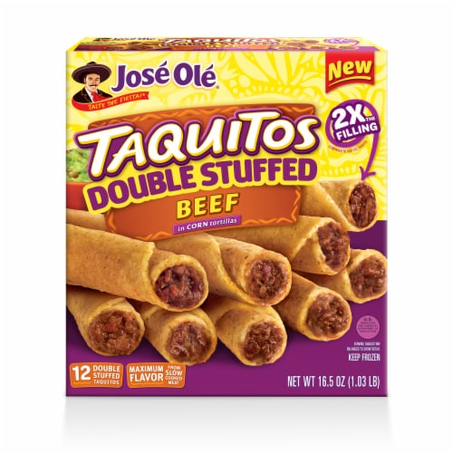Jose Ole® Double Stuffed Beef Corn Taquitos Perspective: front