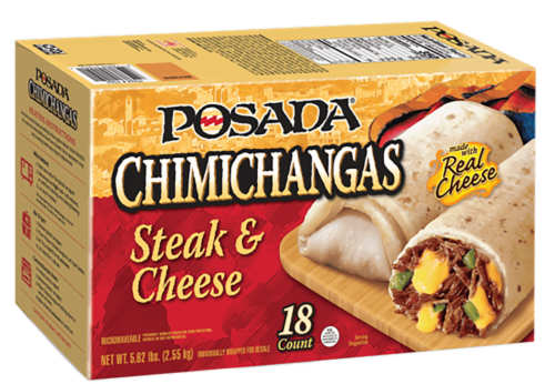 Posada® Steak & Cheese Frozen Chimichangas Perspective: front