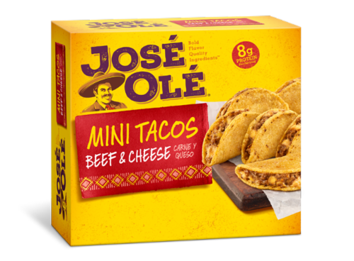 Jose Ole Beef & Cheese Mini Tacos Perspective: front