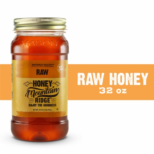 Naturally Healthy Raw Honey 32 oz Perspective: front