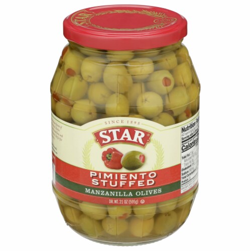 Star Piminto Stuffed Manzanilla Spanish Olives Perspective: front
