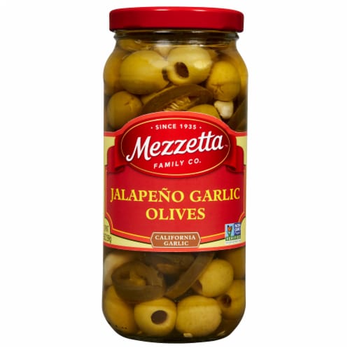 Mezzetta Jalapeno Garlic Olives Perspective: front
