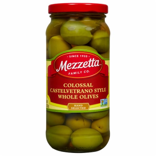 Mezzetta Colossal Castelvetrano Style Whole Olives Perspective: front