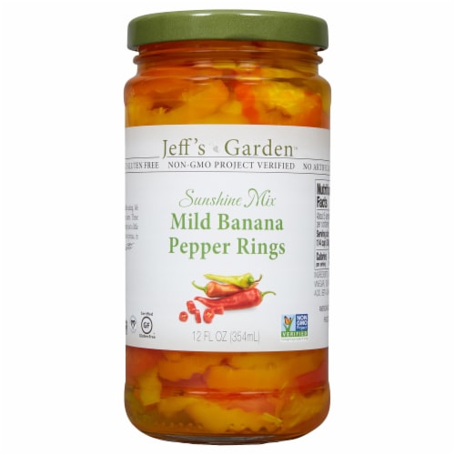 Jeff's Naturals Sunshine Mix Mild Banana Pepper Rings Perspective: front