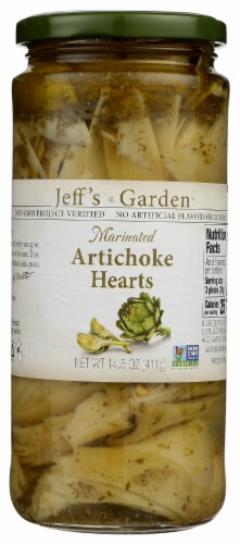 Jeff's Garden Marinated Artichoke Hearts Perspective: front