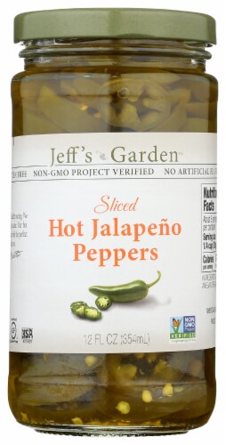 Jeff's Garden™ Sliced Hot Jalapeno Peppers Perspective: front