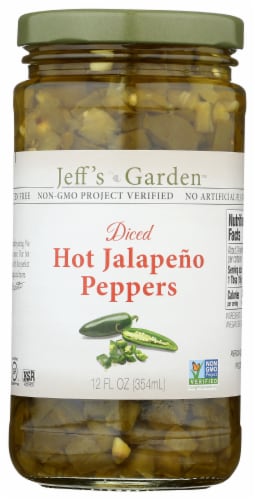 Jeff's Garden™ Diced Hot Jalapeno Peppers Perspective: front