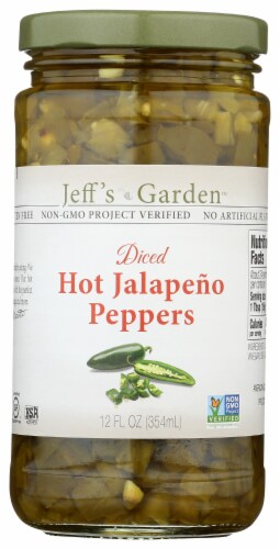 Jeff's Garden™ Diced Hot Jalapeno Peppers Perspective: front