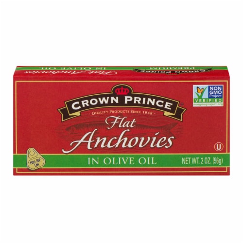 Crown Prince® Premium Flat Anchovies In Olive Oil Perspective: front