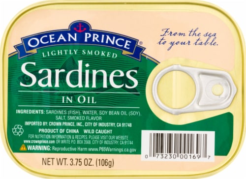 Ocean Prince Lightly Smoked Sardines in Oil Perspective: front