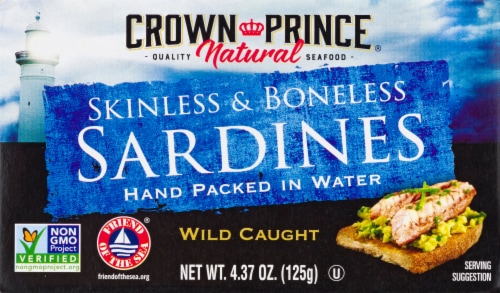 Crown Prince Natural Skinless & Boneless Sardines in Water Perspective: front