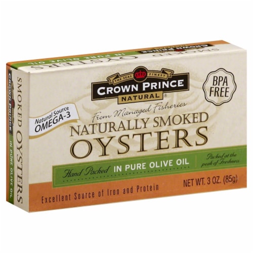Crown Prince Naturally Smoked Oysters Perspective: front