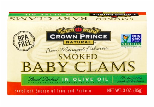 Crown Prince Smoked Baby Claims in Olive Oil Perspective: front