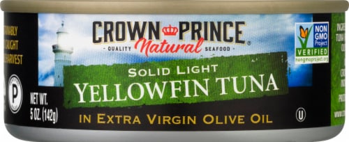 Crown Prince Natural Solid Light Yellowfin Tuna in Extra Virgin Olive Oil Perspective: front