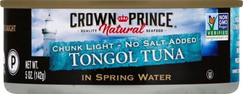 Crown Prince Natural Chunk Light No Salt Added Tongol Tuna In Spring Water Perspective: front