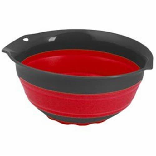 Robinson Home Products 3 qt. Squish Collapsible Mixing Bowl, Red & Gray Perspective: front