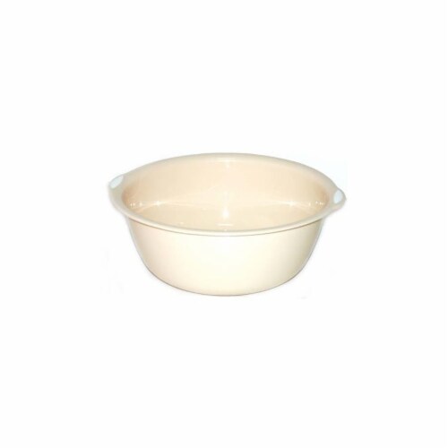 DDI 2324651 Plastic Basin - Almond - 8 litres Case of 24 Perspective: front