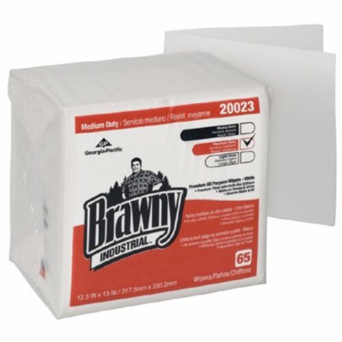 Medium Duty Premium DRC 1/4 Fold Wipers, 1-Ply, 13 x 12.5, Unscented, White, 65/Pack Medium Duty Premium DRC 1/4 Fold Wipers, 1-Ply, 13 x 12.5, Unscented, White, 65/Pack