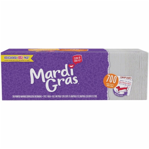 Mardi Gras Printed Paper Napkins Perspective: front