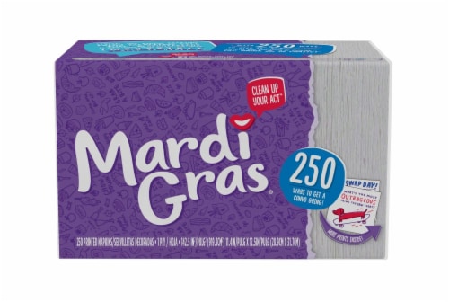 Mardi Gras Disposable Conversation Starter Prints Paper Napkins Perspective: front