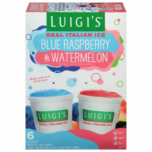 Luigi’s Blue Raspberry and Watermelon Italian Ice