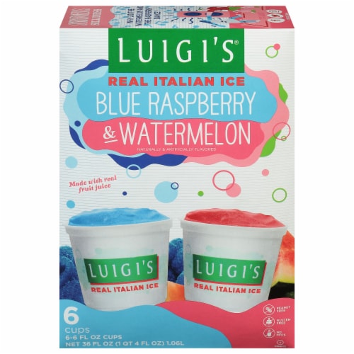 Luigi's Blue Raspberry and Watermelon Italian Ice Perspective: front