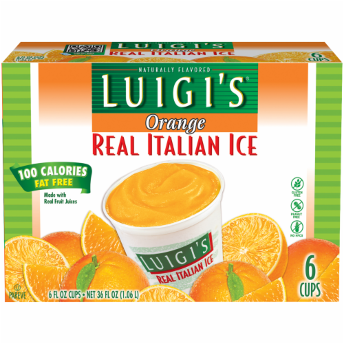 Luigi's Orange Real Italian Ice Perspective: front