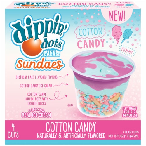 Dippin' Dots® Cotton Candy Ice Cream Sundae Cups Perspective: front
