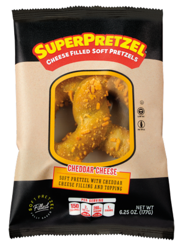 SuperPretzel® Cheddar Cheese Filled Soft Pretzels Perspective: front