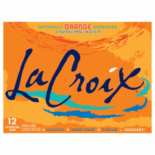 LaCroix Sparkling Water, Orange, 12 Fl Oz, Pack of 12 Perspective: front