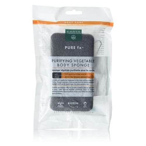 Earth Therapeutics® Charcoal Exfoliating Sponge Perspective: front