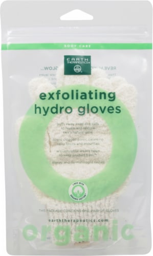 Earth Therapeutics Organic Exfoliating Cotton Gloves Perspective: front