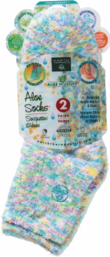 Earth Therapeutics Green & Confetti Aloe Socks Perspective: front
