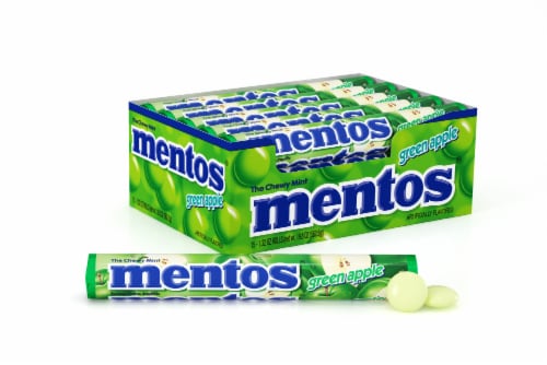 Mentos Green Apple Chewy Mint Candy Rolls Perspective: front