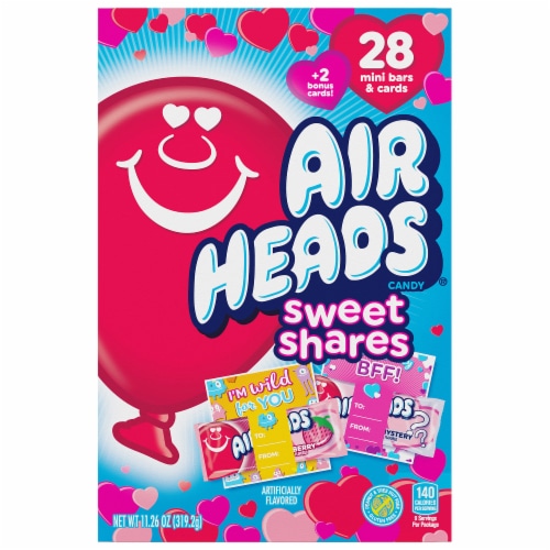 Air Heads Sweet Shares Mini Bars & Cards Candy Valentine Perspective: front