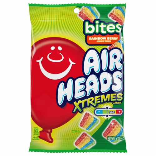 Airheads Xtremes Bites Sweetly Sour Rainbow Berry Flavored Candy Perspective: front