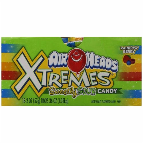 Airheads Xtremes Sweetly Sour Rainbow Berry Belts Candy, 2 ounce Packs ...