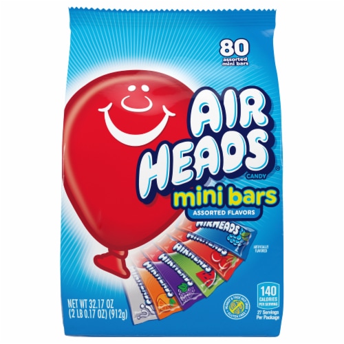 Airheads Individually Wrapped Assorted Flavored Mini Candy Bars Perspective: front