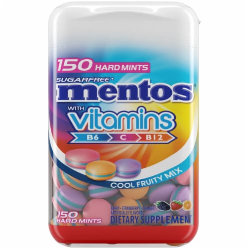 Mentos® Vitamin Cool Fruit Mix Sugar Free Hard Mints Perspective: front