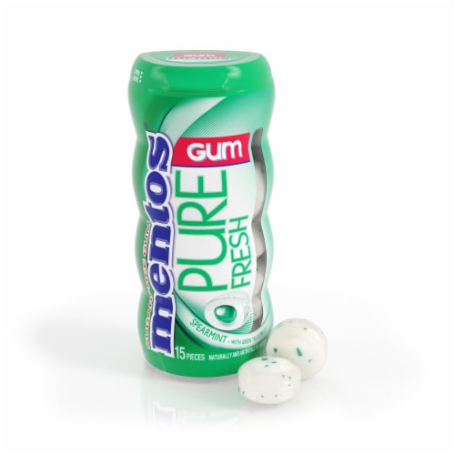 Mentos Pure Fresh Sugar-Free Spearmint Flavor Chewing Gum Perspective: front
