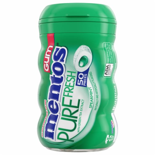 Mentos Pure Fresh Sugar Free Spearmint Flavored Chewing Gum Perspective: front