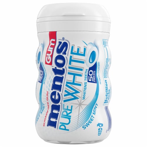 Mentos Pure White Sugar Free Sweet Mint Flavored Chewing Gum, 50 pc - Kroger