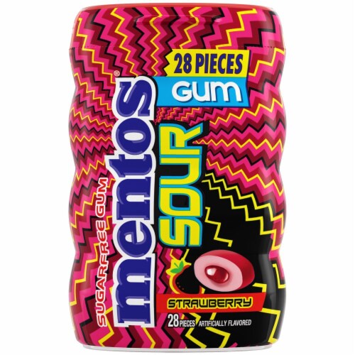 Mentos® Strawberry Sour Gum Perspective: front