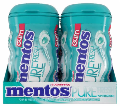 Mentos Pure Fresh Sugar Free Wintergreen Gum (4 Pack) Perspective: front