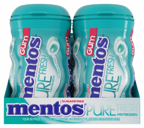 Mentos Pure Fresh Sugar Free Wintergreen Gum (4 Pack) Perspective: front
